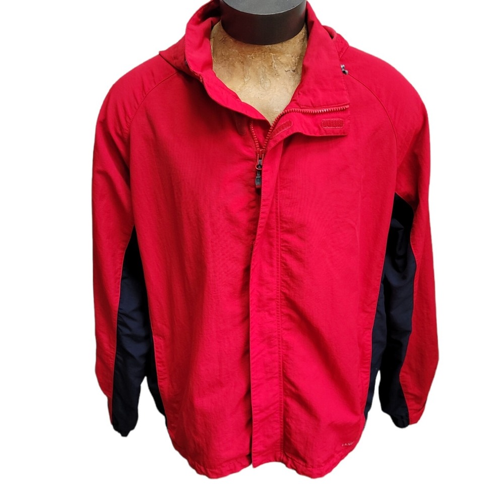 Lands' End Y2K Jacket XL (46-48) Red Coat Men Windbreaker